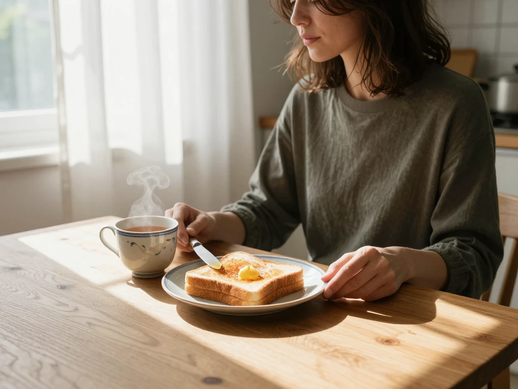 Illustration of a desk with mail and a warm window light
